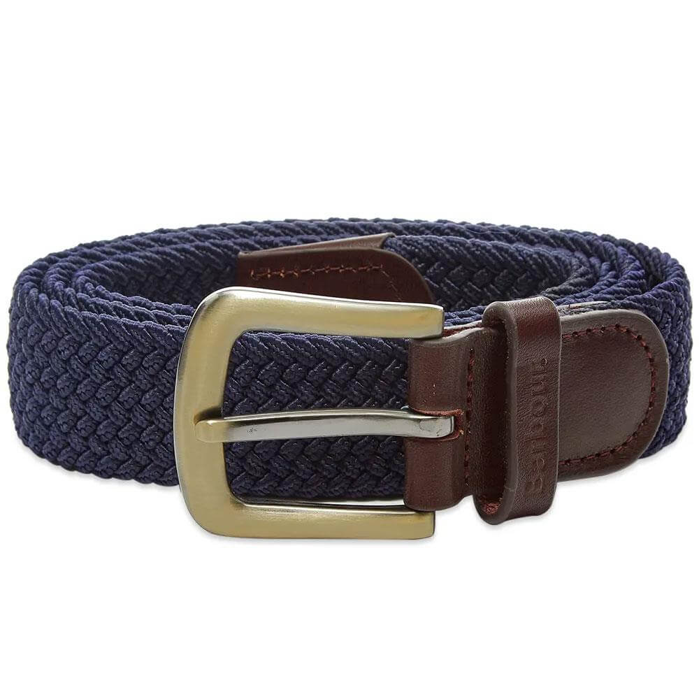 Barbour Stretch Webbing Leather Trim Belt